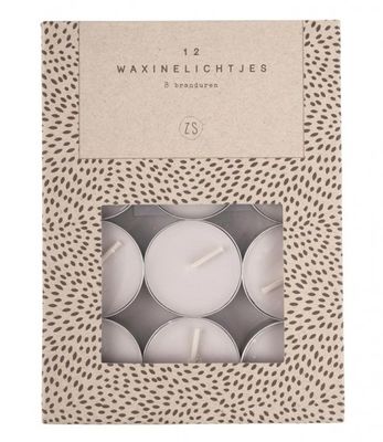 Zusss set 12 waxinelichtjes zand Zusss set 12 waxinelichtjes zand
