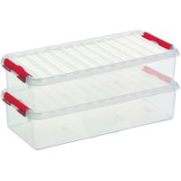 2x Opberg boxen/opbergdozen 6,5 liter 48,5x19x10,5 cm kunststof