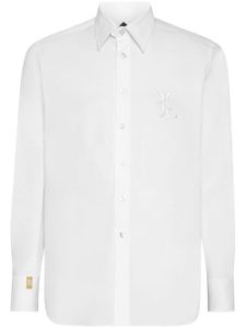 Billionaire chemise en coton à logo brodé - Blanc