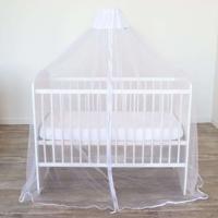 Bedhemel + bedpijl op basisset - DOMIVA - Wit klamboe voor bed, ultrafijn gaas