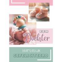 Wenskaarten Geboorte dochter pak a 10 st Wenskaarten Geboorte dochter pak a 10 st