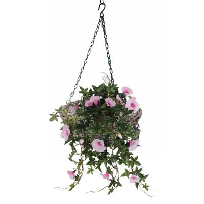 Hangmand - D30 cm - rotan gevlochten - hangende plantenbak - aan ketting - hanging basket