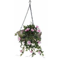 Hangmand - D30 cm - rotan gevlochten - hangende plantenbak - aan ketting - hanging basket