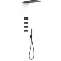 Regendouche set electronisch Tres Shower technology | Inbouw | Thermostaatkraan | 4-weg | Vierkant | Zwart mat
