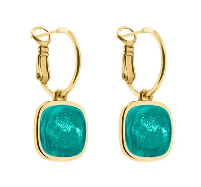 Qoss Hang Oorbellen Yinthe Turquoise | Goud
