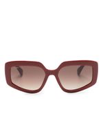 Max Mara Eyewear lunettes de soleil carrées à plaque logo - Rouge - thumbnail