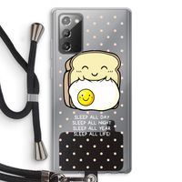 Sleep All Day: Samsung Galaxy Note 20 / Note 20 5G Transparant Hoesje met koord