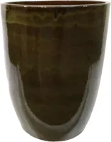 Geglazuurde bloempot konisch 56x70 cm jade zwart