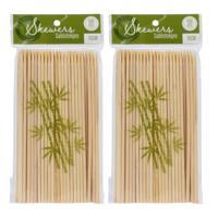 BBQ Sate/spiesjes prikkers - 200x - bamboe hout - 15 cm - spiezen - satestokjes