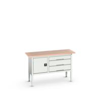 Bott Verso Verstelbare Werkbank | 1500x600x830-930mm | 3 Laden | 1 Deur | Multiplex | RAL 7035 - 16923014.16 Bott Verso Verstelbare Werkbank | 1500x600x830-930mm | 3 Laden | 1 Deur | Multiplex | RAL 7035 - 16923014.16