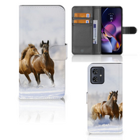 Motorola Moto G54 Telefoonhoesje met Pasjes Paarden