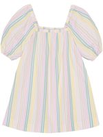 GANNI robe courte en coton à rayures - Rose