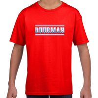 Buurman verkleed t-shirt rood voor kids - thumbnail