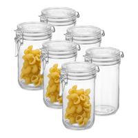 Voorraad/weck pot - 6x - transparant - glas - 17 x 9 cm - 750 ml - Bormioli Rocco