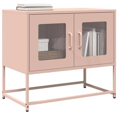 Tv-meubel 68x39x60,5 cm koudgewalst staal roze