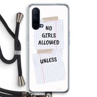 No Girls Allowed Unless: OnePlus Nord CE 5G Transparant Hoesje met koord