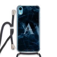 Midnight Marble: iPhone XR Transparant Hoesje met koord