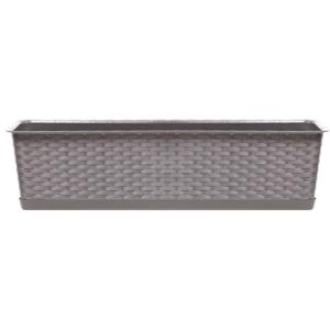 Prosperplast Plantenbak Ratolla - kunststof rotan - taupe - 8L - 50x17x15 cm