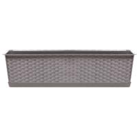 Prosperplast Plantenbak Ratolla - kunststof rotan - taupe - 8L - 50x17x15 cm