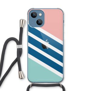 Strepen pastel: iPhone 13 Transparant Hoesje met koord