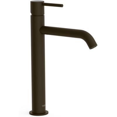 Wastafelkraan Tres Study | Opbouw | Mengkraan | Hoog model | 1-knop | Rond | Zwart brons