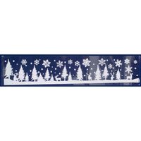 1x stuks velletjes kerst raamstickers sneeuw landschap 12,5 x 58,5 cm - Feeststickers - thumbnail