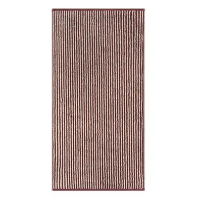 Cawö Cawö Two-Tone Stripe Badlaken 80x150 bordeaux