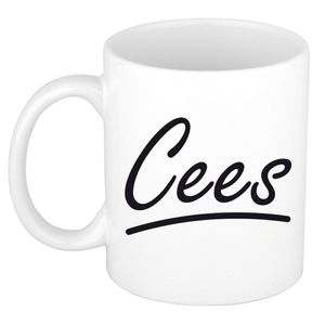 Naam cadeau mok / beker Cees met sierlijke letters 300 ml