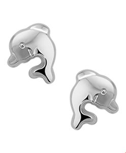 Oorknoppen Dolfijn Zilver 7.5 mm x 6.5 mm