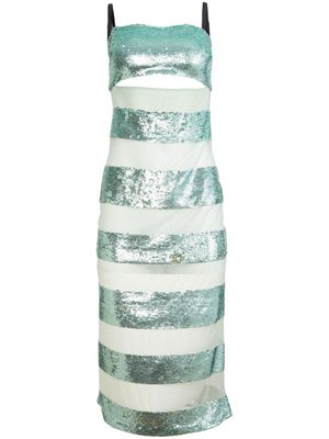 Fleur Du Mal robe mi-longue à sequins - Vert