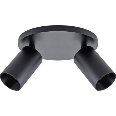 Deko Light 348254 Can Tilt rund, 2x 7,5 W GU10, Schwarz Plafondopbouwarmatuur GU10 7.5 W Zwart