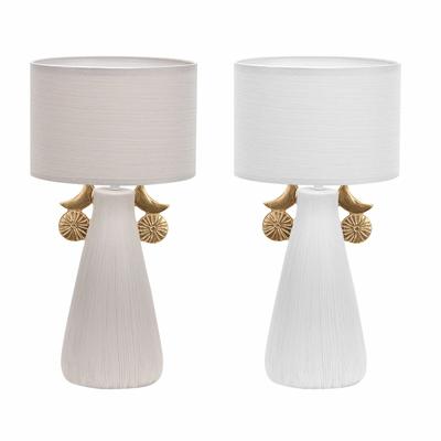 Bureaulamp DKD Home Decor Keramisch Polyester (22 x 22 x 44 cm) (2 Stuks)