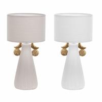 Bureaulamp DKD Home Decor Keramisch Polyester (22 x 22 x 44 cm) (2 Stuks)