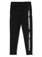 Karl Lagerfeld Kids pantalon de jogging à bande logo - Noir