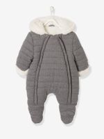 Combipakje baby met voering en volledige opening gechineerd donkergrijs - same