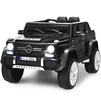 12V Kinderauto met Afstandsbediening met Muziek en Verlichting Gemotoriseerd Voertuig voor 3-8 Jaar 115 x 67 x 57 cm Zwart