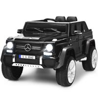 12V Kinderauto met Afstandsbediening met Muziek en Verlichting Gemotoriseerd Voertuig voor 3-8 Jaar 115 x 67 x 57 cm Zwart