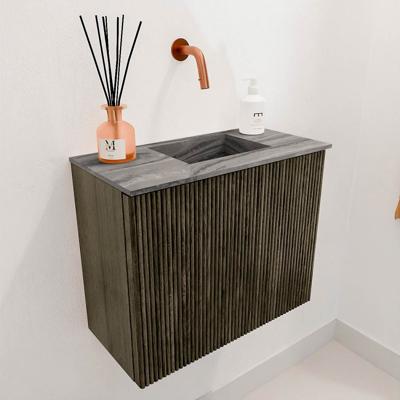 Toiletmeubel Mondiaz Joya Dlux | 50 cm | Meubelkleur Shadow | Faye wastafel Sombra Wasbak Rechts | Zonder kraangat(en)