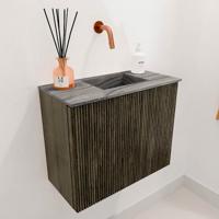Toiletmeubel Mondiaz Joya Dlux | 50 cm | Meubelkleur Shadow | Faye wastafel Sombra Wasbak Rechts | Zonder kraangat(en)