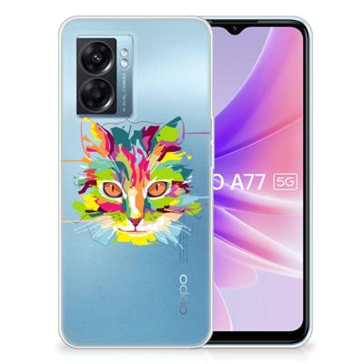 OPPO A77 | A57 5G Telefoonhoesje met Naam Cat Color OPPO A77 | A57 5G Telefoonhoesje met Naam Cat Color