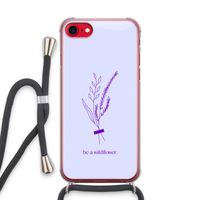 Be a wildflower: iPhone SE 2020 Transparant Hoesje met koord