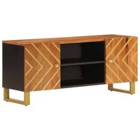 vidaXL Tv-meubel 105x33,5x46 cm massief mangohout bruin en zwart - thumbnail