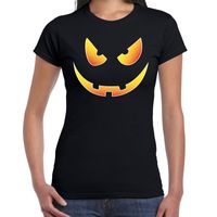 Halloween Scary face horror shirt zwart voor dames 2XL  - - thumbnail