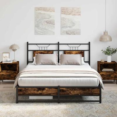 Bedframe zonder matras hout gerookt eikenkleurig 140x190 cm