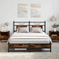 Bedframe zonder matras hout gerookt eikenkleurig 140x190 cm