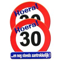 2x stuks hulde stopbord 30 jaar verjaardags cadeau/versiering