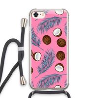 Kokosnoot roze: iPhone 8 Transparant Hoesje met koord