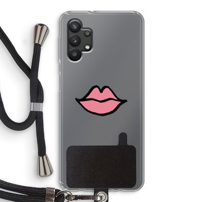 Kusje: Samsung Galaxy A32 5G Transparant Hoesje met koord