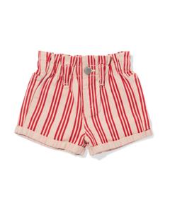 HEMA Baby Korte Broek Strepen Rood (rood)