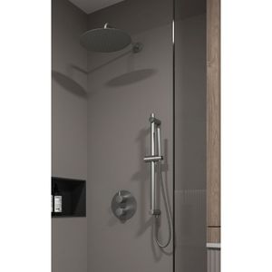 Regendouche set SaniClear Iron | Inbouw | Thermostaatkraan | 2-weg | Rond | Gunmetal